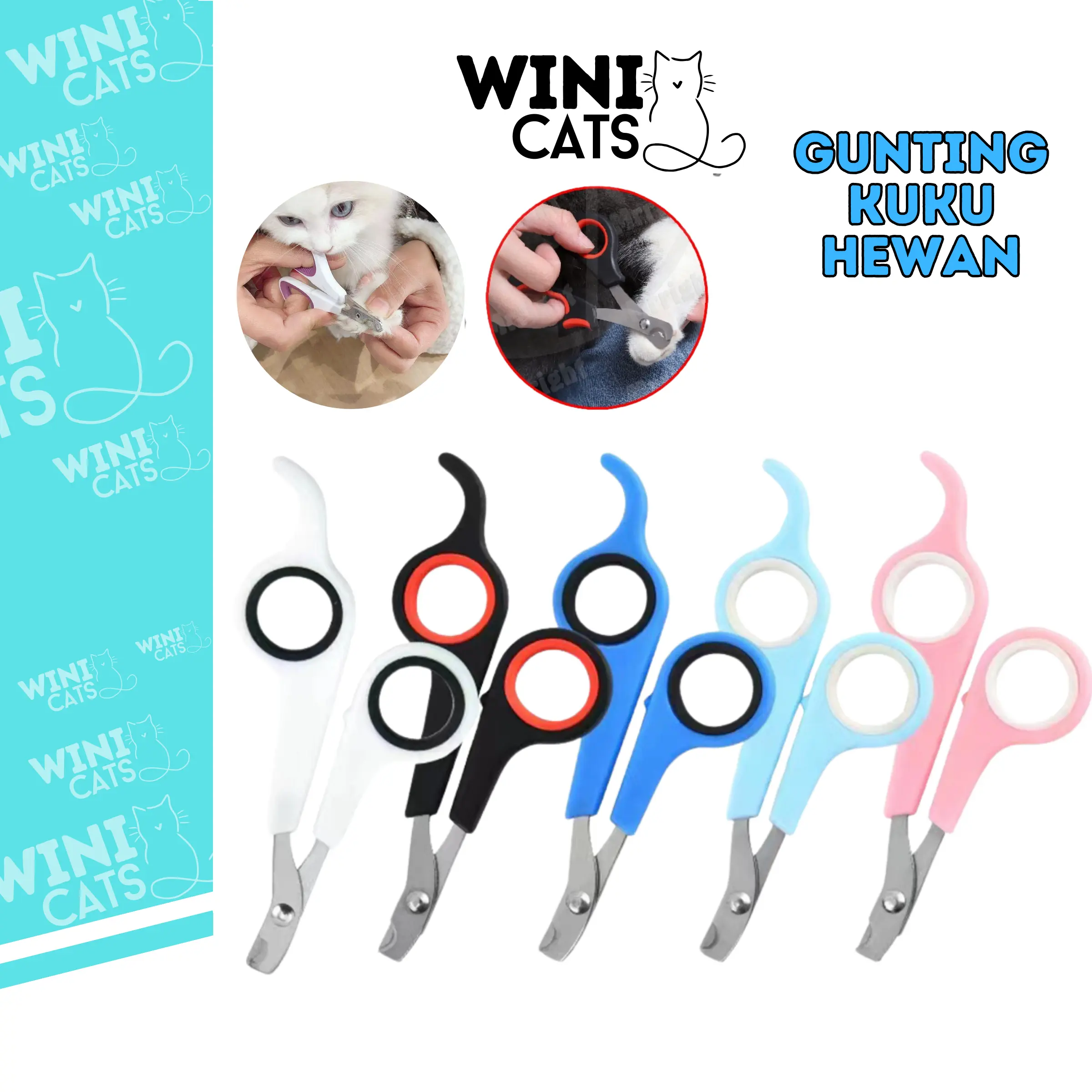 WINICATS Gunting Kuku Kucing Anjing Kelinci Alat Pemotong Kuku Hewan Ukuran Mini
