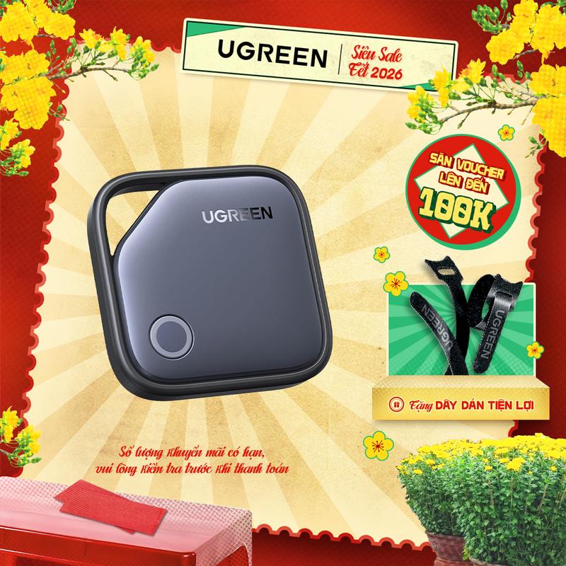  Thiết bị định vị Ugreen Finder | Tích hợp còi báo động | Pin CR2032 sử dụng lên đến 12 tháng | Bảo hành 18 tháng 1 đổi 1 45297 