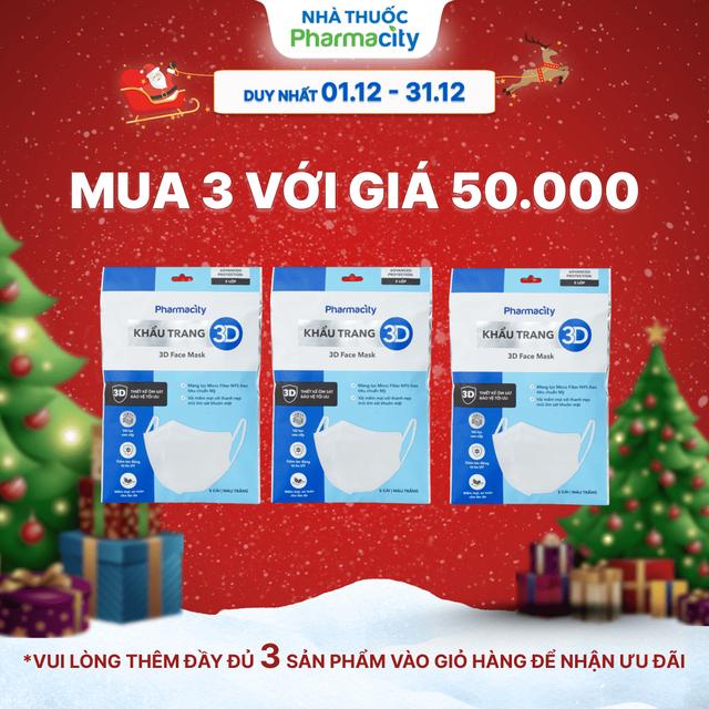 Khẩu trang 3D Pharmacity Gói 5 cái màu trắng - 5 lớp