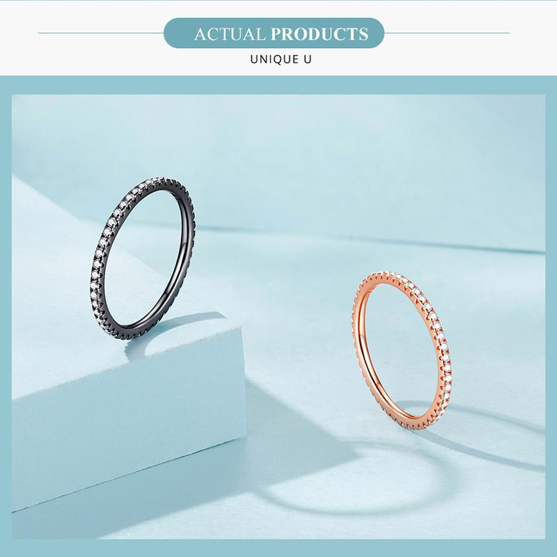 Product Introduction of Nhẫn Bạc Sterling 925, Bamoer, Dành Cho Nữ, Đính Đá Zircon Màu Hồng Và Xanh Dương, Phong Cách 32