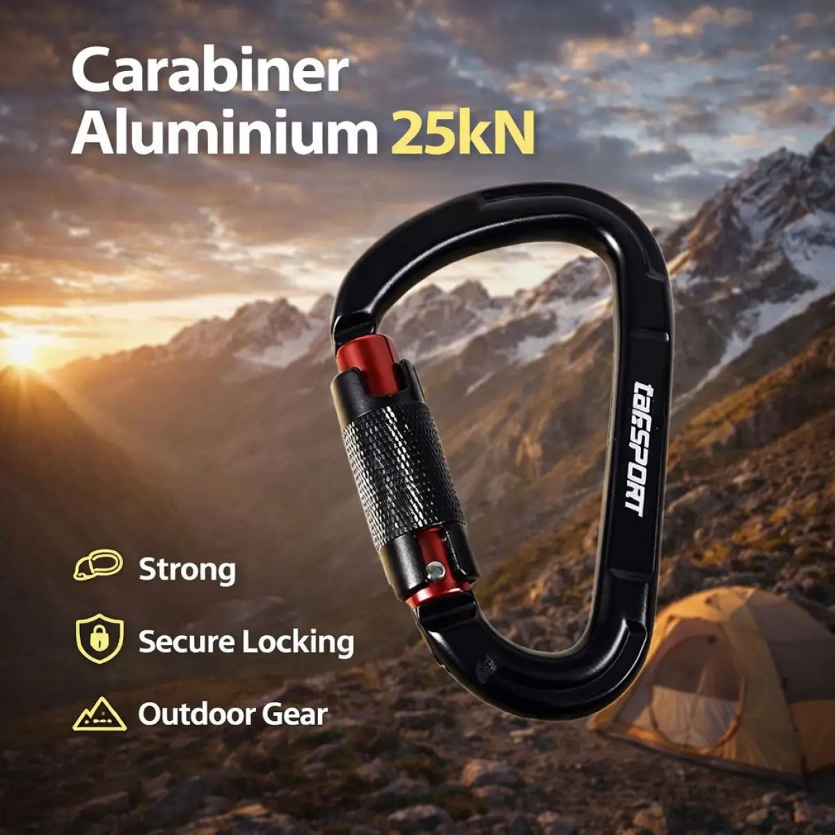 Carabiner Gantungan Aluminium Hook Buckle 35KN Automatic Lock -TL543