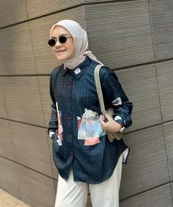 KEMEJA FULL PRINT KOTAK HALUS JENI BY AMEELA.KL X ABIRA