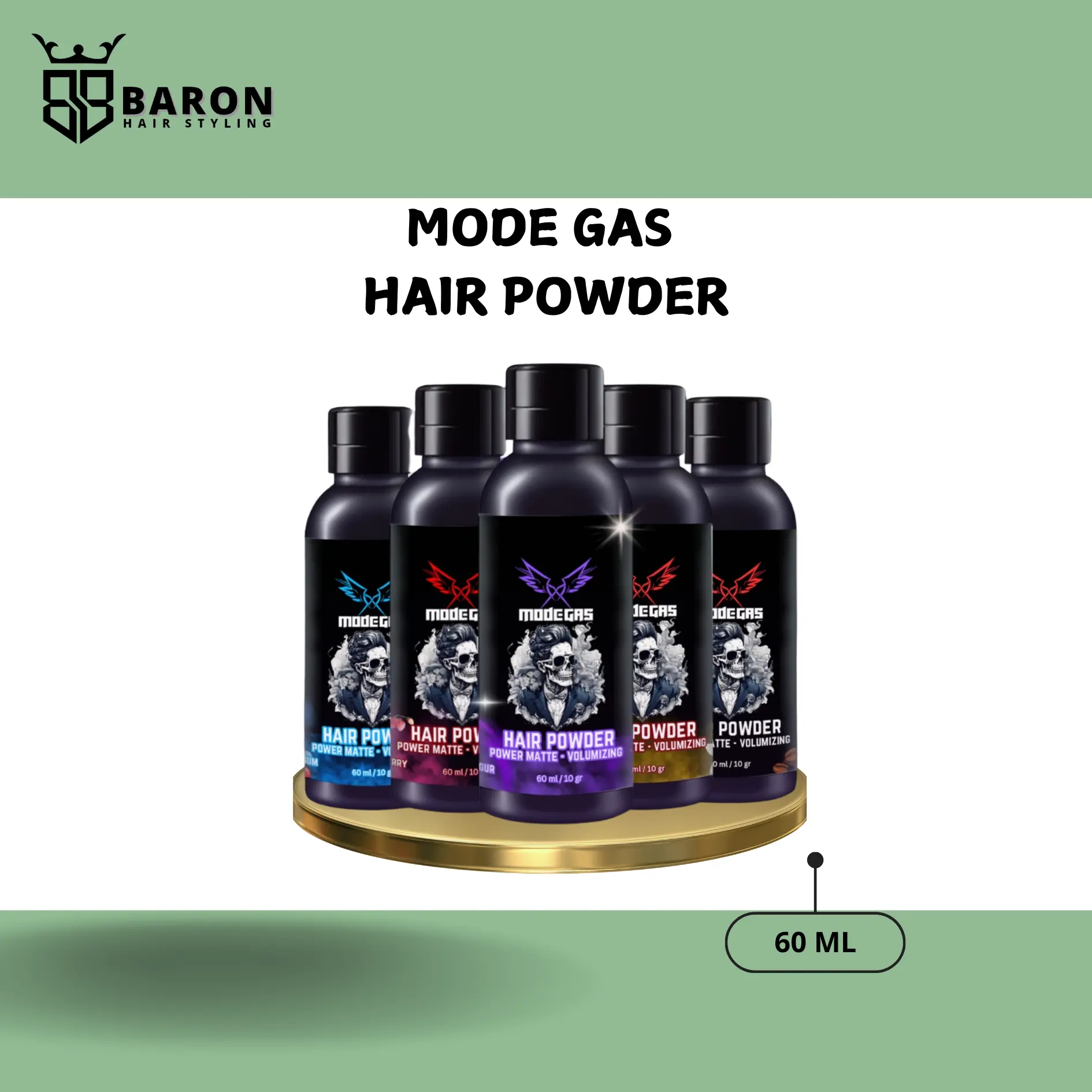 MODE GASS HAIR POWDER 60ML /  10GR KEMASAN MINI VOLUMIZING POWDER Pomade Sisir