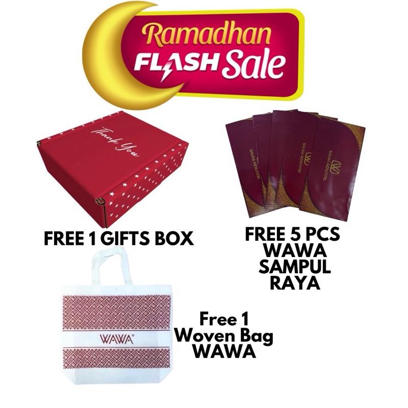 SPEND MINIMUM RM30 GET FREE 3 Special gifts -1 WOVEN BAG WAWA,  1 GIFTS BOX & 1 set 5 PCS SAMPUL RAYA WAWA 0
