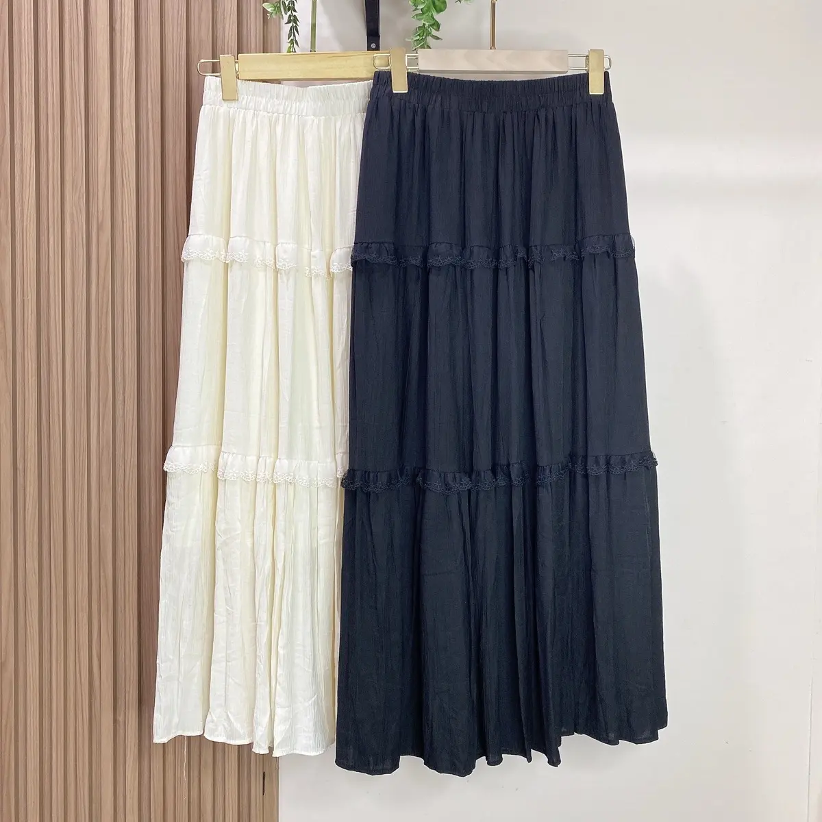 Ready Stock Rok Remple Rempel Panjang Cewek Katun Wanita Dewasa