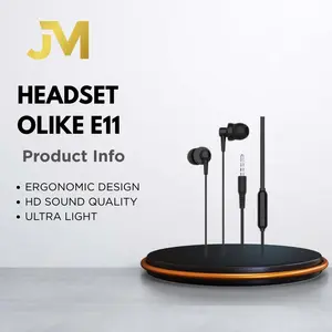 {SPESIAL CREATORS} OLIKE E11 New Handset Earphone In-Ear Deep Ultra Super Bass Light Wired Kabel Stereo Garansi Original Resmi