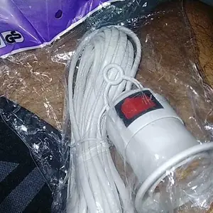 Fitting Lampu Gantung Kabel E27 Saklar ON OFF Panjang 3M 5M 10M Kabel Putih Merah Universal untuk Lampu LED & Hias