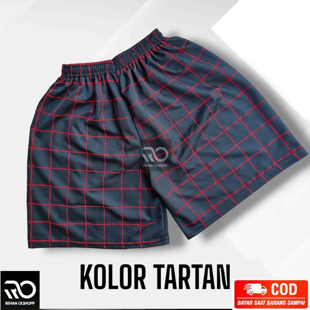 100Ribu an 15Pcs Celana Kolor Boxer Api Dan Tartan Pria Wanita Unisex REMAJA & DEWASA Harian Santai pendek  Hitam  Melar  Motif  Biru Hitam Putih Merah Shorts Polos Hijau Distro Panjang Nyaman Tartan Lembut
