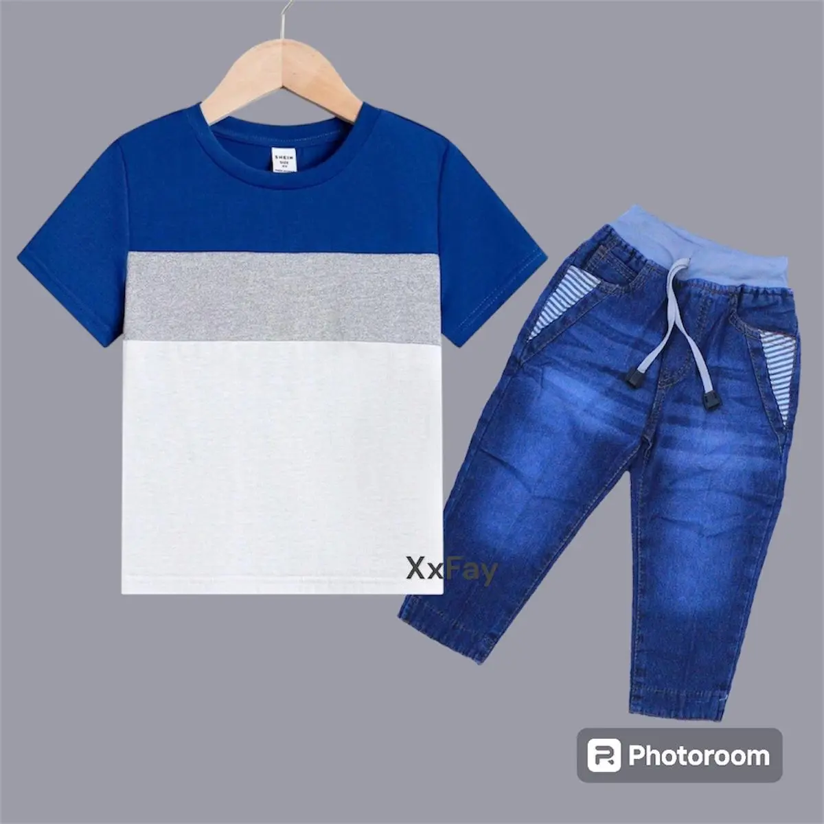 fashion anak laki laki kaos dan jeans panjang