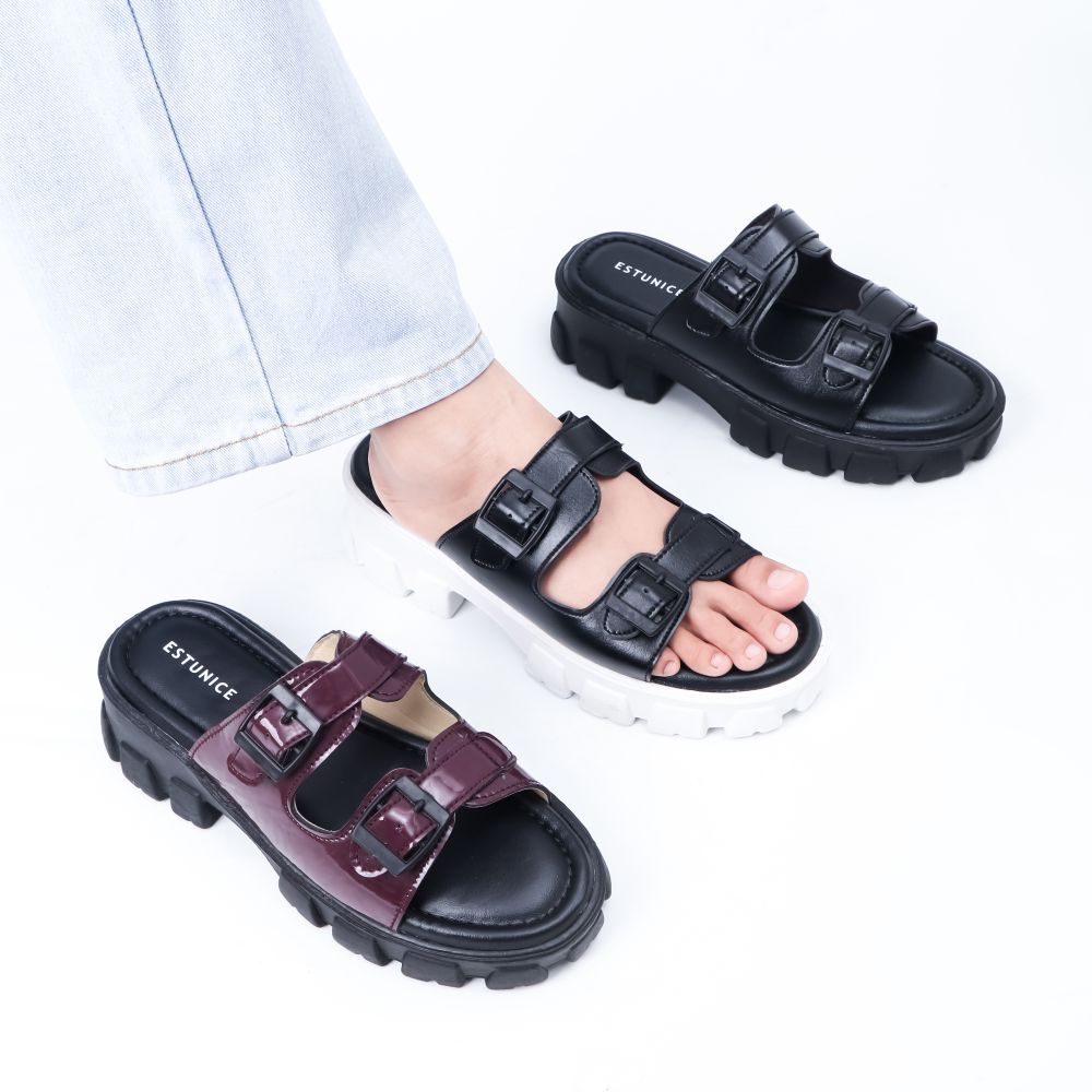 Estunice Sandal Korea Tapak Tebal Sandal Tali Wanita - Aran