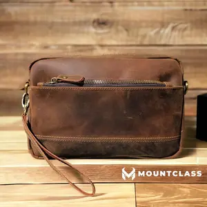 Tas Selempang Kulit Asli Vintage 2 In 1 Handbag Pria Wanita Free Tambah Nama Atau Logo Slingbag