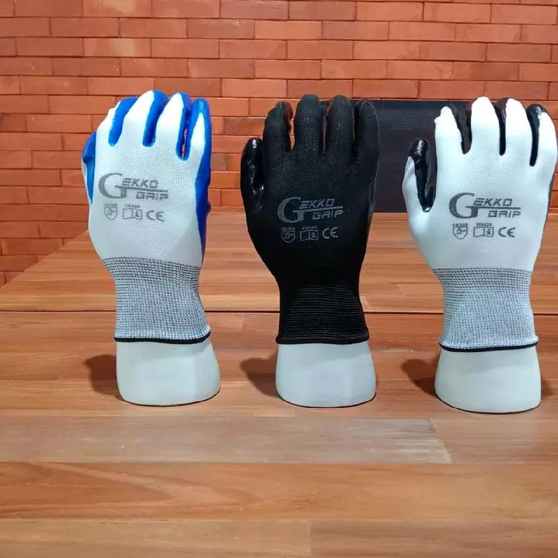 3 Pasang sarung tangan dewasa kerja proyek antislip touchscreen latex safety Gloves 2