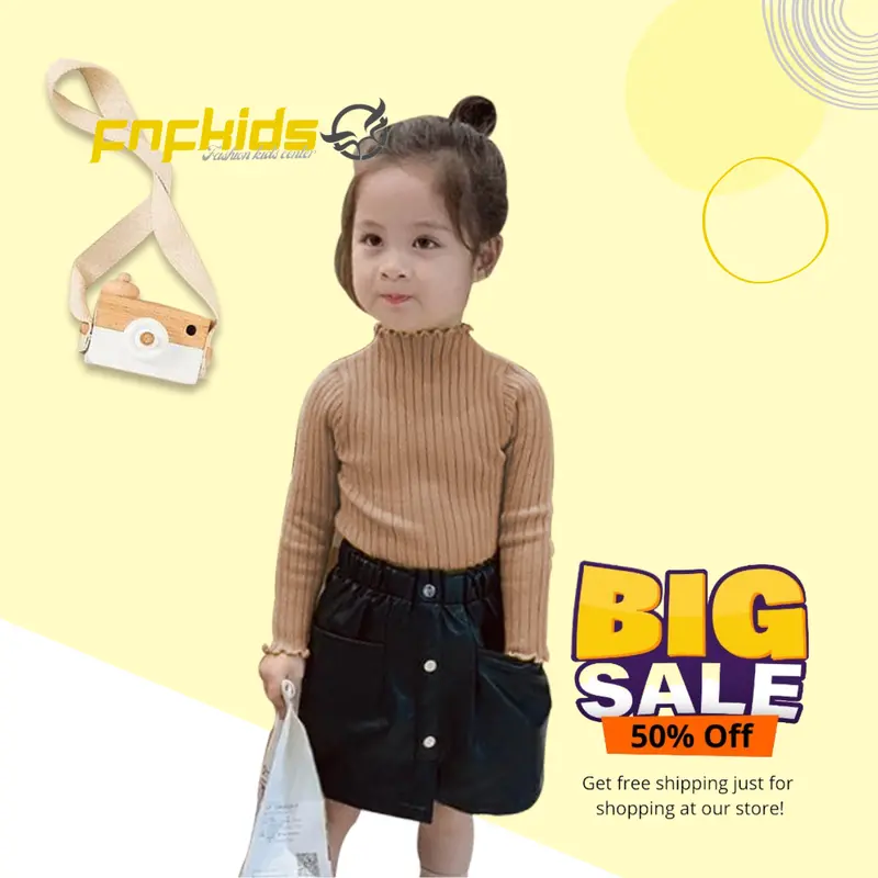 ATASAN RAJUT anak Perempuan polos kriwil Korea Fashion kids 3