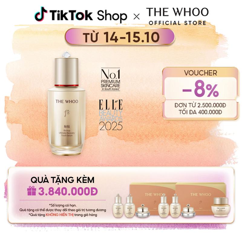 [THE WHOO OFFICIAL] Tinh chất tự sinh chống lão hóa thế hệ thứ 4 THE WHOO Bichup Ultimate Recovery Youth Serum 50ml