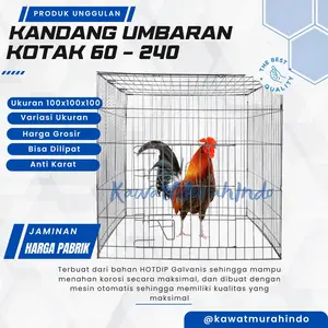 Kandang Umbaran Galvanis Lipat Anti Karat 3mm - Cocok untuk Ayam Bebek Kucing Hewan Peliharaan Luas Nyaman Tahan Lama