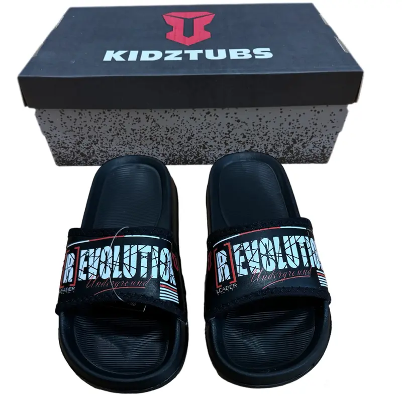 KIDZTUBS Sandal Anak Cowok Sandal Anak Laki-Laki Karet Slipper Slide Selop Slipon Jepit Karakter Warna Hitam 6 10 Tahun KDZ1810012425 Fashion Kaki 1