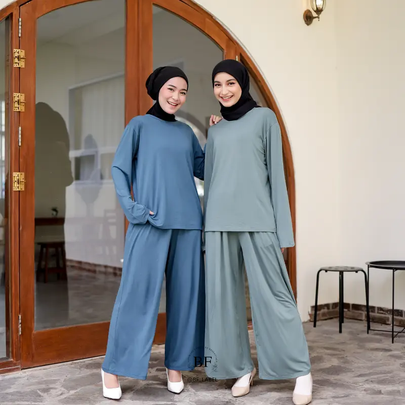 LONGSLEEVE PAJAMA | Setelan baju tidur panjang celana panjang | Rayon Piyama Nyaman Kaos Lembut | One set Wanita Dewasa 2