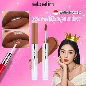 ebelin #004 TOFFEE TEMPTATION 3in1 Lip Gloss Dual-ended Liquid Lipstik Lip Velvet Matte Velvet High Pigment Tahan lama lip gloss