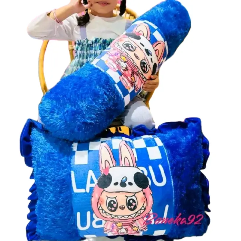 Bantal Guling set Karakter Labubu the monster Bed 5