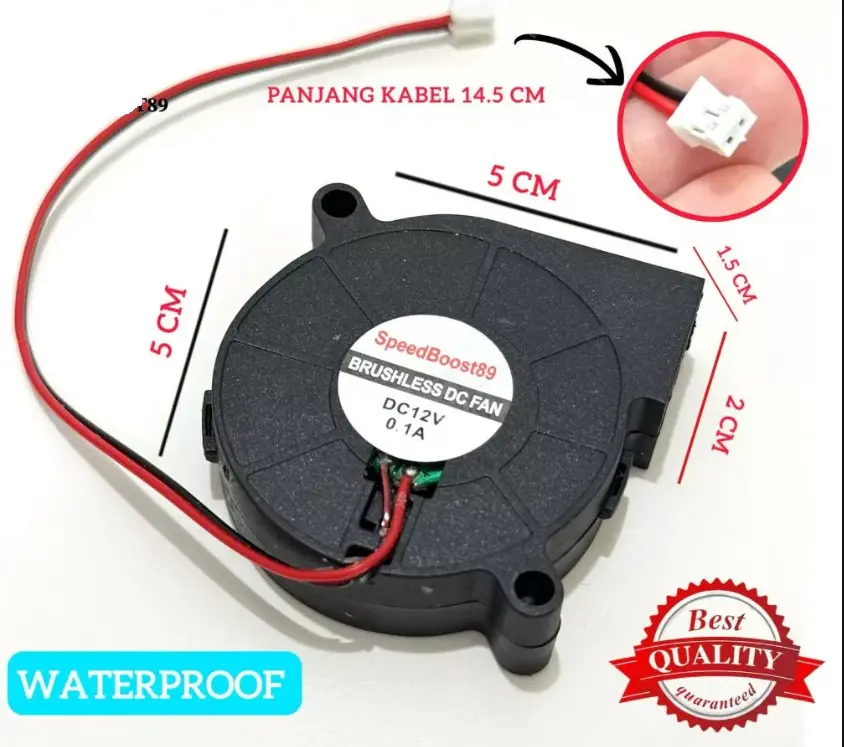 Blower Motor Fan Kipas Pendingin Keong Brushless DC 12v Mini Angin Cooling Cooler Air Flow 2Pin 2 pin