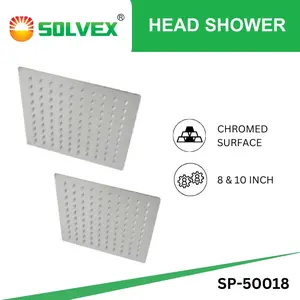 SOLVEX Head Shower Silver Wall Shower Rainfall Kepala Shower Gantung Stainless 8 dan 10 INCH - 8 INCH