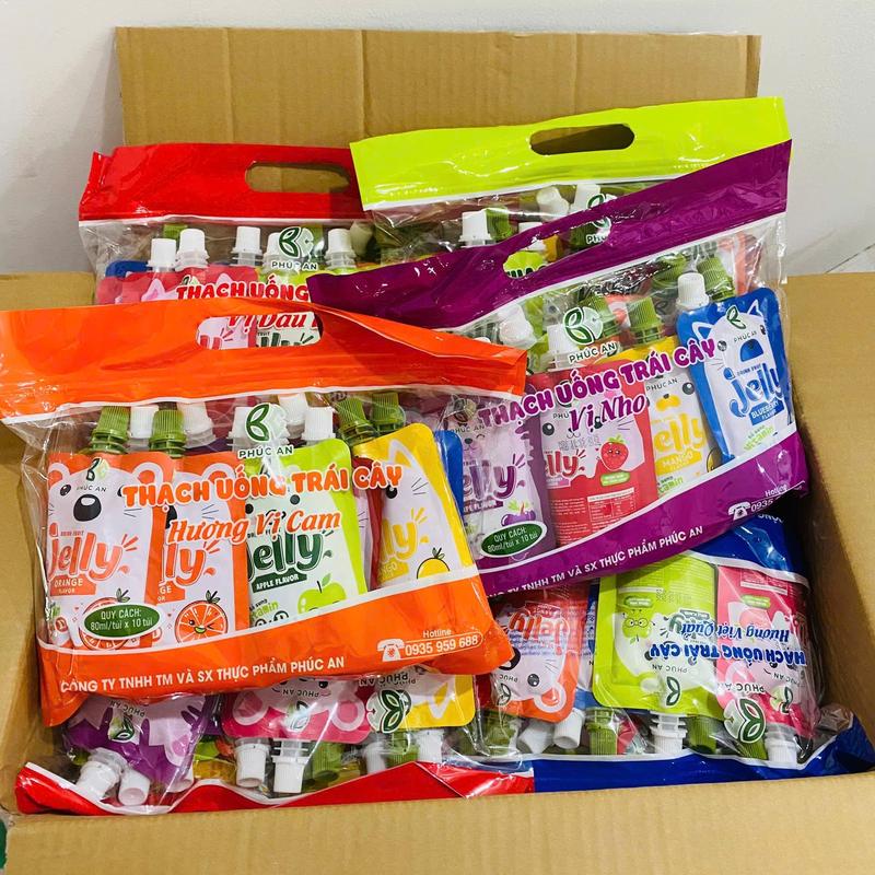 THÙNG 60 TÚI THẠCH TRÁI CÂY PHÚC AN - NHIỀU VỊ - CHỌN VỊ TUỲ THÍCH- thạch thơm ngon  - Ăn Vặt - Snack- Hàng xá