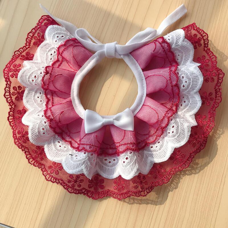 Product Introduction of Pet Supply lace flower pet neck decor collar Cat Kitten Flower Lace Bow Bell Collar String Bib Necklace Neck Strap 18