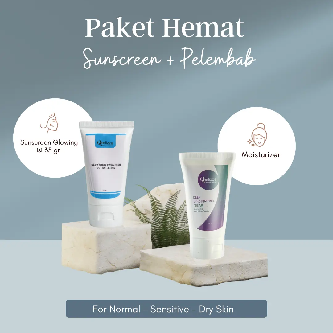 QADIZZA PAKET HEMAT (SUNSCREEN 30 gr + PELEMBAB MOIST Cream 30 gr)
