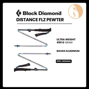 Tongkat Lari/Trekking Tongkat Lari Trekking Black Black Diamond Distance Flz Pewter