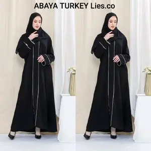 Abaya Hafsah Turkey Airflow Hitam Polos Basic Untuk wanita Dewasa Remaja Syar'i Arab Umroh  Lebaran Idulfitri 2026 zarqa Gamis Cantik Kekinian