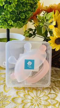 Product Review of Dr.Spock Teether Bayi BPA Free Bahan Keamanan Silikon Kelas Makanan Mainan Gerinda Gigi Bayi YJ02 Biru Pink Gigitan Sikat from U**i A** 1