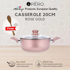 [Exclusive Mak San PO 30 HARI] Pero Berlin Casserole 20 CM / Panci Granite Anti Lengket