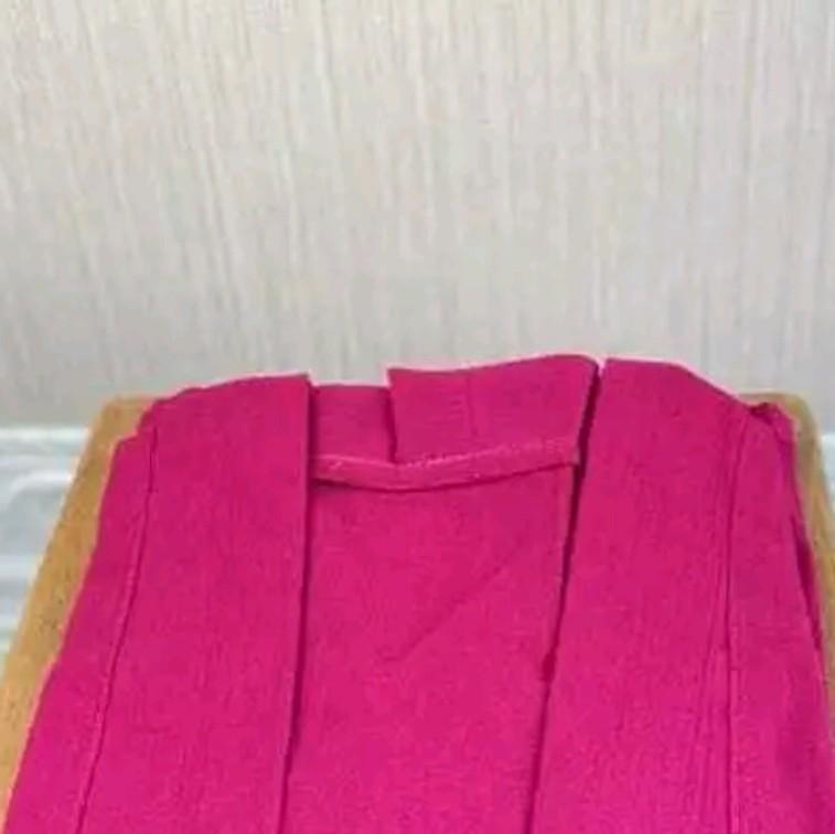 Belia Outer Crop Wanita Lengan 3/4 Linen Crinkle - Baju Atasan Wanita Korean Style - Outer Cardigan Oversize Terbaru Kekinian OOTD Hijab Muslim 4