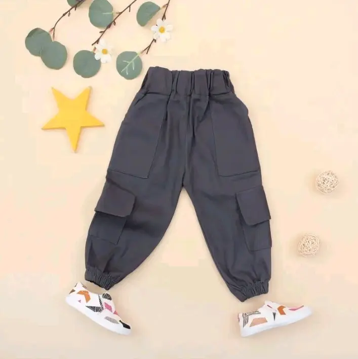 Celana Panjang Cargo Jogger Anak Perempuan & Laki-Laki Umur 2-9 Tahun Bahan Katun Twill Cinos Stretch Nyaman Dipakai Seharian Celana Fashion Bayi Unisex 7