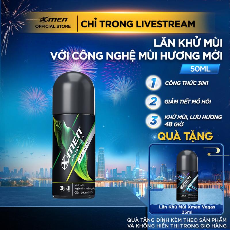 COMBO MUA 1 TẶNG 1 Lăn khử mùi Xmen Amazon Hunt Vegas Delight 50ml + Tặng Lăn khử mùi Vegas Delight 25ml