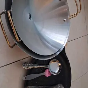 MAKSAN * HBD FREE CENTONG wajan 3PCS24+32cmwajan+30cmPaket Venus Store-Wok Kual Wajan Penggorengan Gagang Seasoning Anti SteelTifale Wajan Stainless