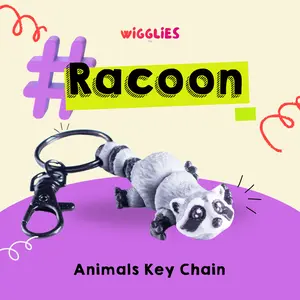 Wigglies Gantungan Kunci Miniatur Hewan - Rakun