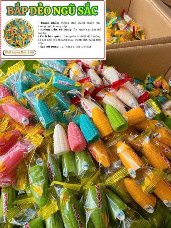  Kẹo bắp dẻo NGŨ SẮC hàng công ty Thanh Thúy Ăn Vặt Candy Snack - Chua Food 