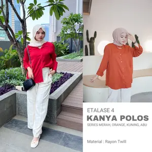 Kanya Polos Part 4 Kemeja Rayon Twill Kemeja Wanita
