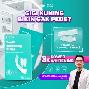 PUTIH Teeth Whitening Strips Pemutih Gigi Dokter Gigi dengan Triple Power Whitening & Hydrogen Peroxide Mencerahkan Gigi Hingga 5 Hari