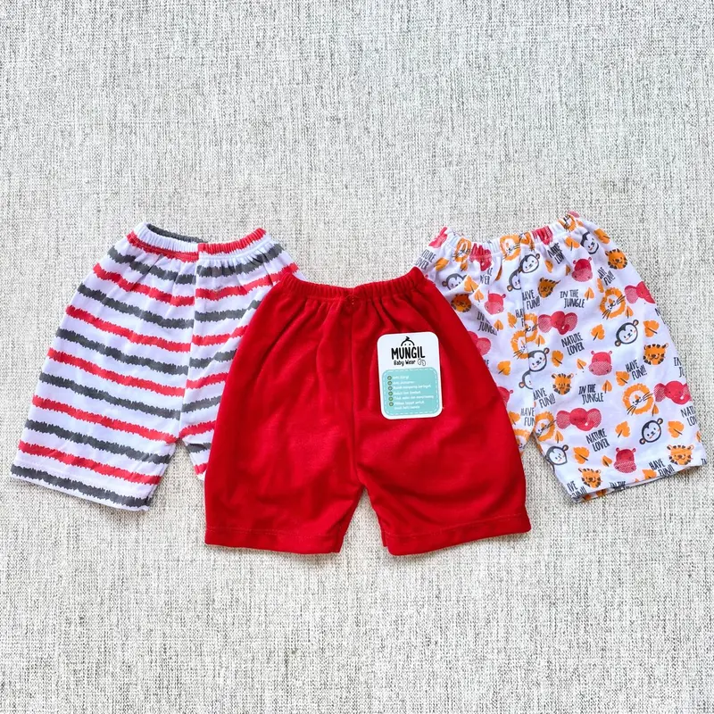 3 PCS Celana bayi baru lahir celana pendek NEWBORN Mungil Baby Wear 0