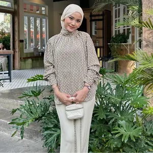 Floral Id - Blouse Motif Atasan Wanita Aruna Kemeja Rayon Motif Printed Lengan Panjang Kekinian Oversize Casual Basic