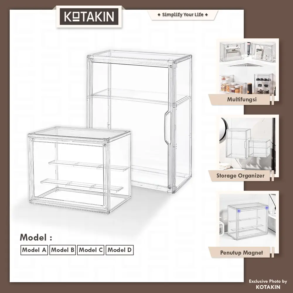 KOTAKIN Lemari Mainan Rak Akrilik Etalase Display Pajangan Koleksi Serbaguna