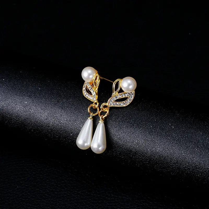 18K Emas Kalung Mutiara dan Anting-Anting Set Perhiasan Wanita Pengantin untuk Pesta Pernikahan 5