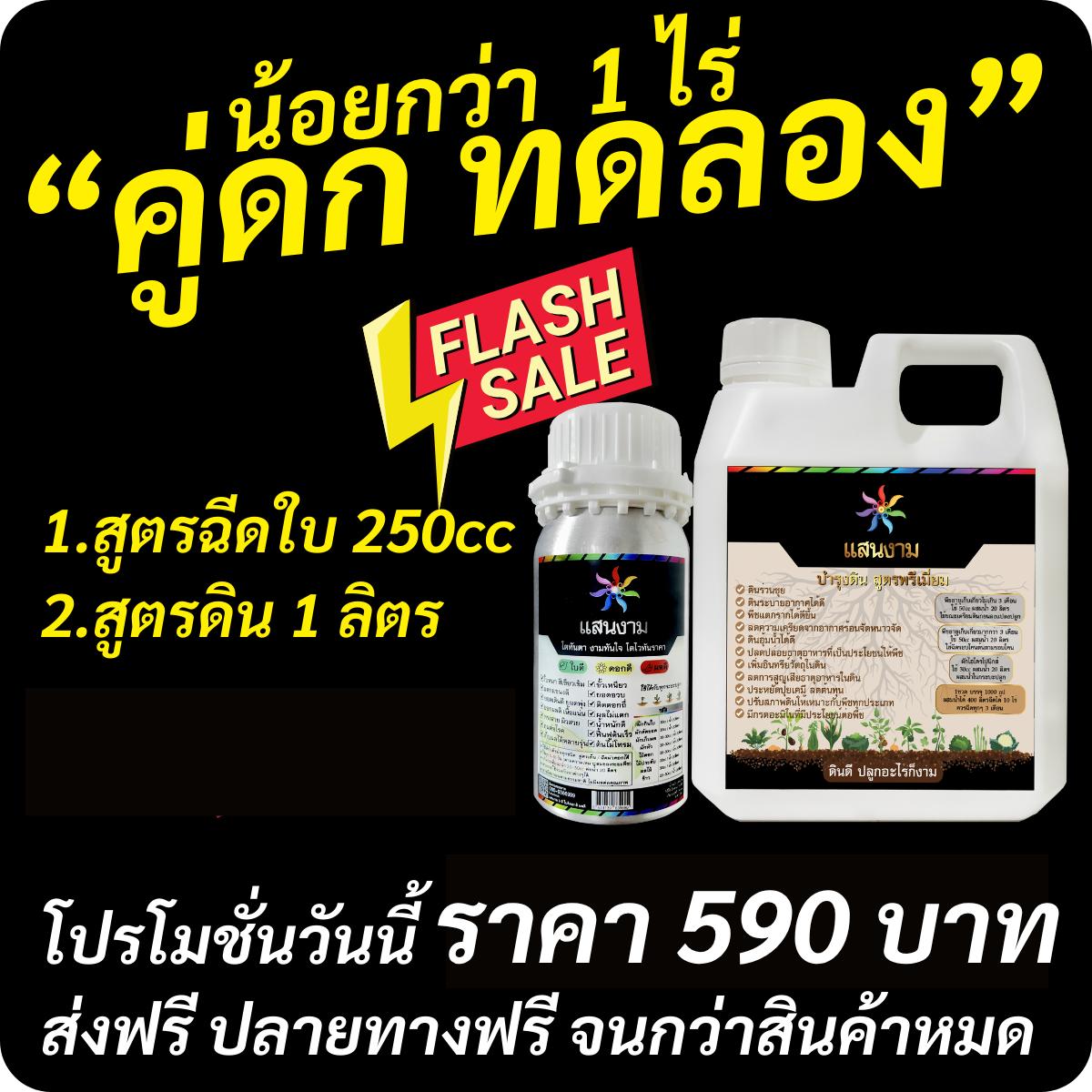 แสนงาม ชุดคู่ดกทดลอง รู้เรื่อง [แสนงามฉีดใบขนาด250cc + แสนงามฉีดดินขนาด1ลิตร] สมบูรณ์ตั้งแต่รากถึงยอ