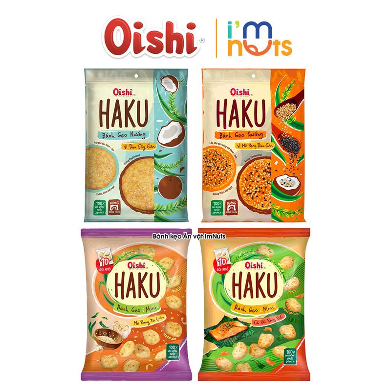 Snack Bánh Gạo Nướng Haku Oishi Đủ Vị Dạng Túi Tiện Lợi