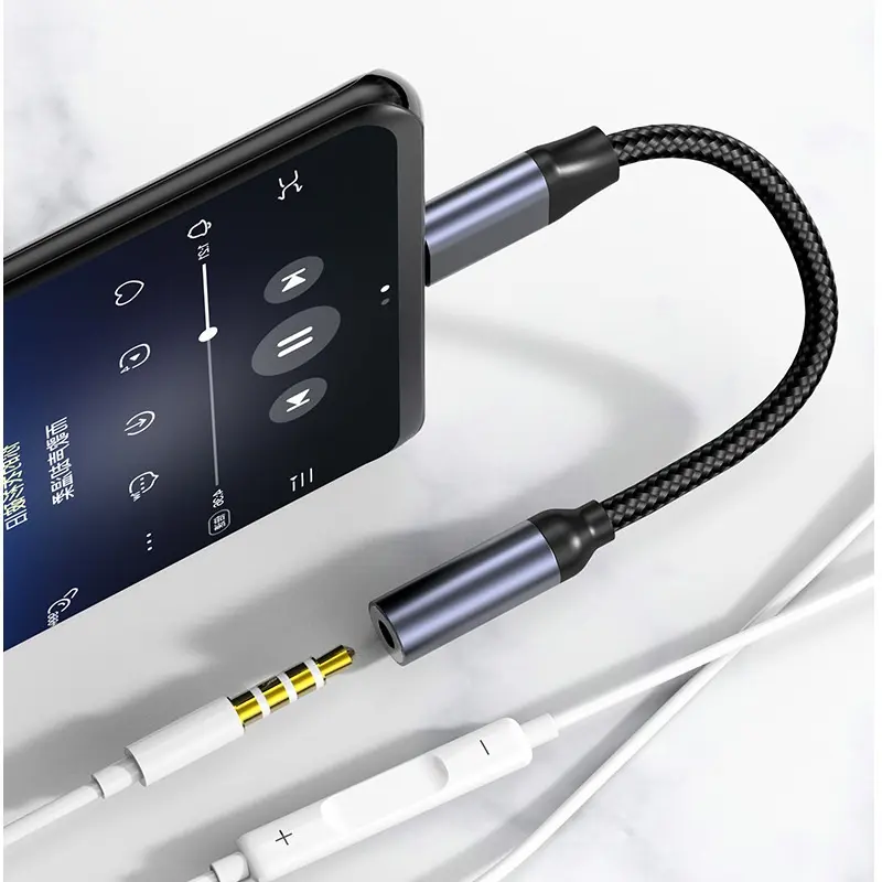 Bộ Chuyển Đổi tai nghe Type-c sang 3,5 mm, Tương thích với Apple và Android, Bộ Chuyển Đổi tai nghe Apple, Cáp dữ liệu âm thanh Lightning sang 3,5 mm, Điều khiển dây 3,5 mm, Thích hợp cho tai nghe 1
