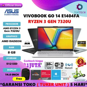 ASUS VIVOBOOK GO 14 E1404FA AMD RYZEN 3 7320U 8GB 512GB SSD W11+OHS 14.0FHD