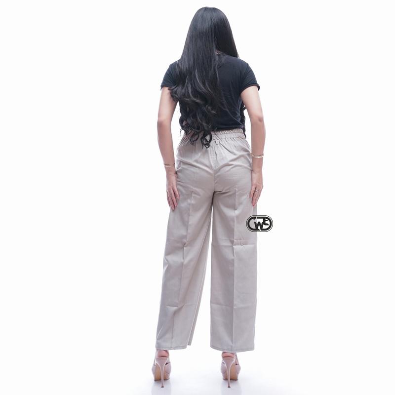 outfit celana oro pants jeans denim Highwaist Loose Anti Kusut Panjang Casual Wanita 4