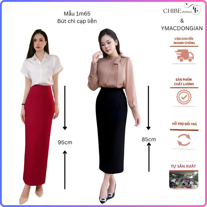 [Giá mở bán] Chân Váy Bút Chì Cạp Liên 2 Lớp 85cm-95cm CHIBECLOTHES Chất VItex Cao Cấp CV187